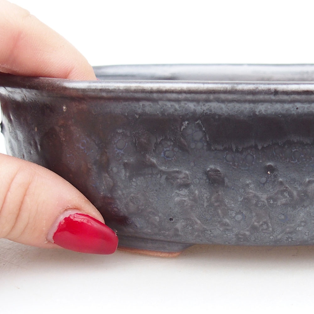 Ceramic bonsai bowl 19 x 14 x 5 cm, colour red