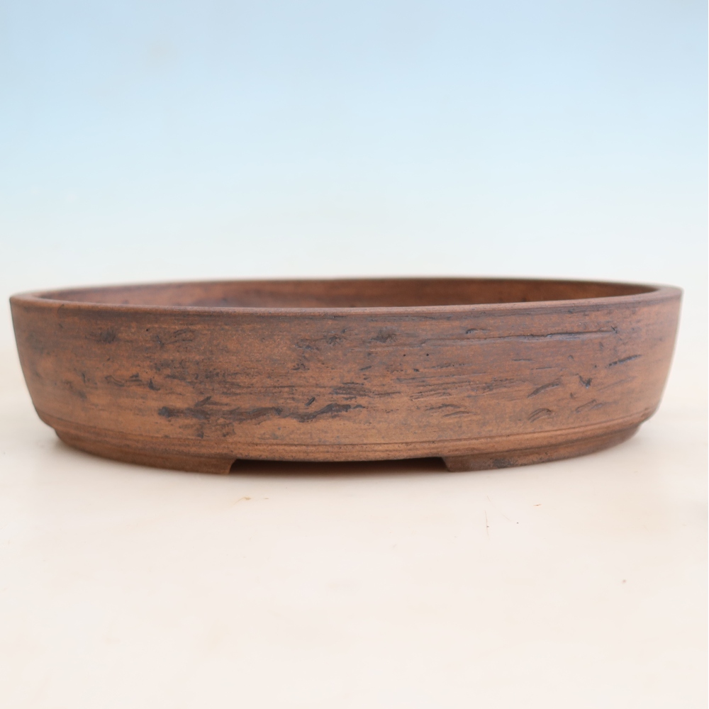 Ceramic bonsai pot, 36 x 30 x 7 cm, brown