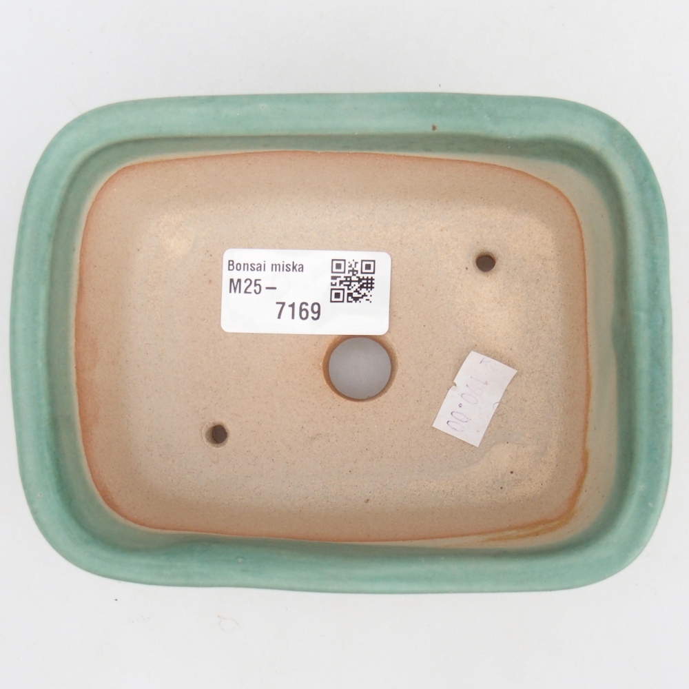 Ceramic bonsai bowl 13,5 x 10,5 x 6 cm, green