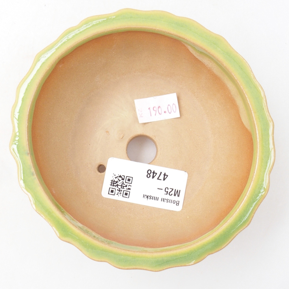 Ceramic bonsai bowl 11 x 11 x 5 cm, color green