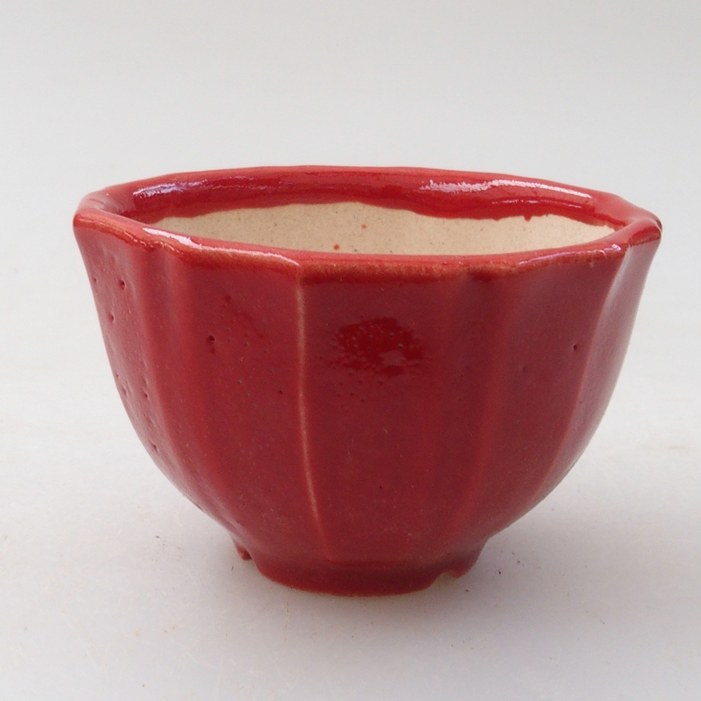 Mini bonsai bowl 5 x 5 x 3 cm, color red