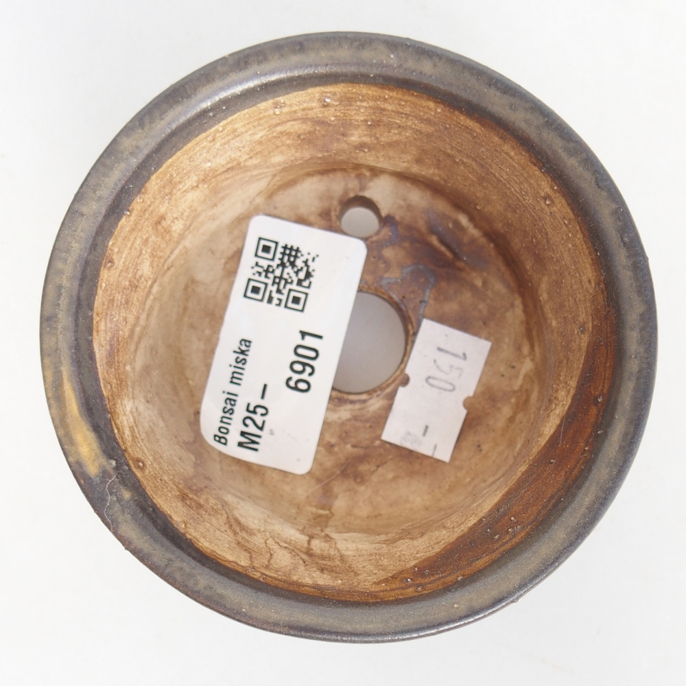 Ceramic bonsai bowl 8 x 8 x 4,5 cm, brown