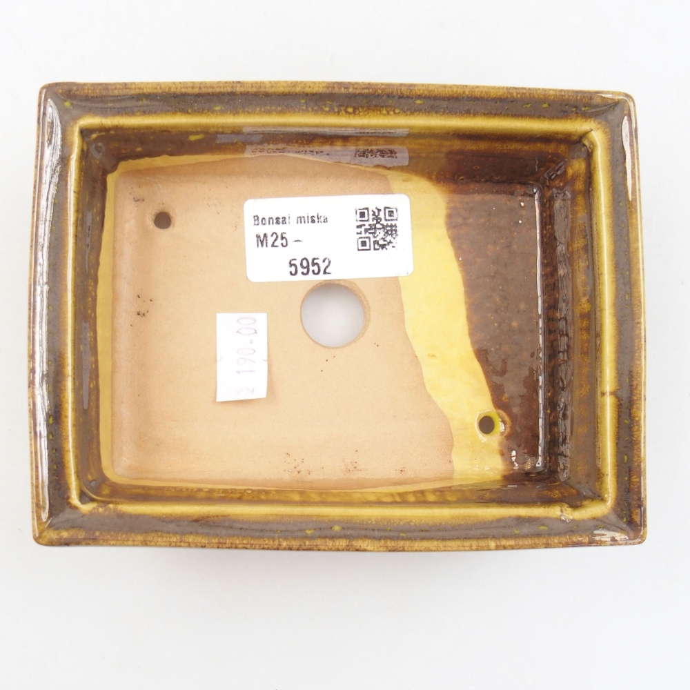 Ceramic bonsai bowl 13 x 10 x 4 cm, color yellow