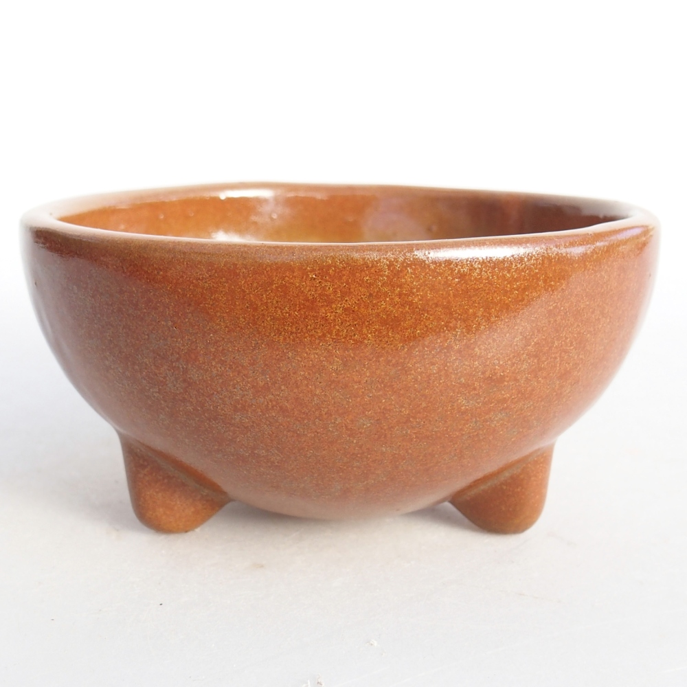 Ceramic bonsai bowl 10 x 10 x 5 cm, brown