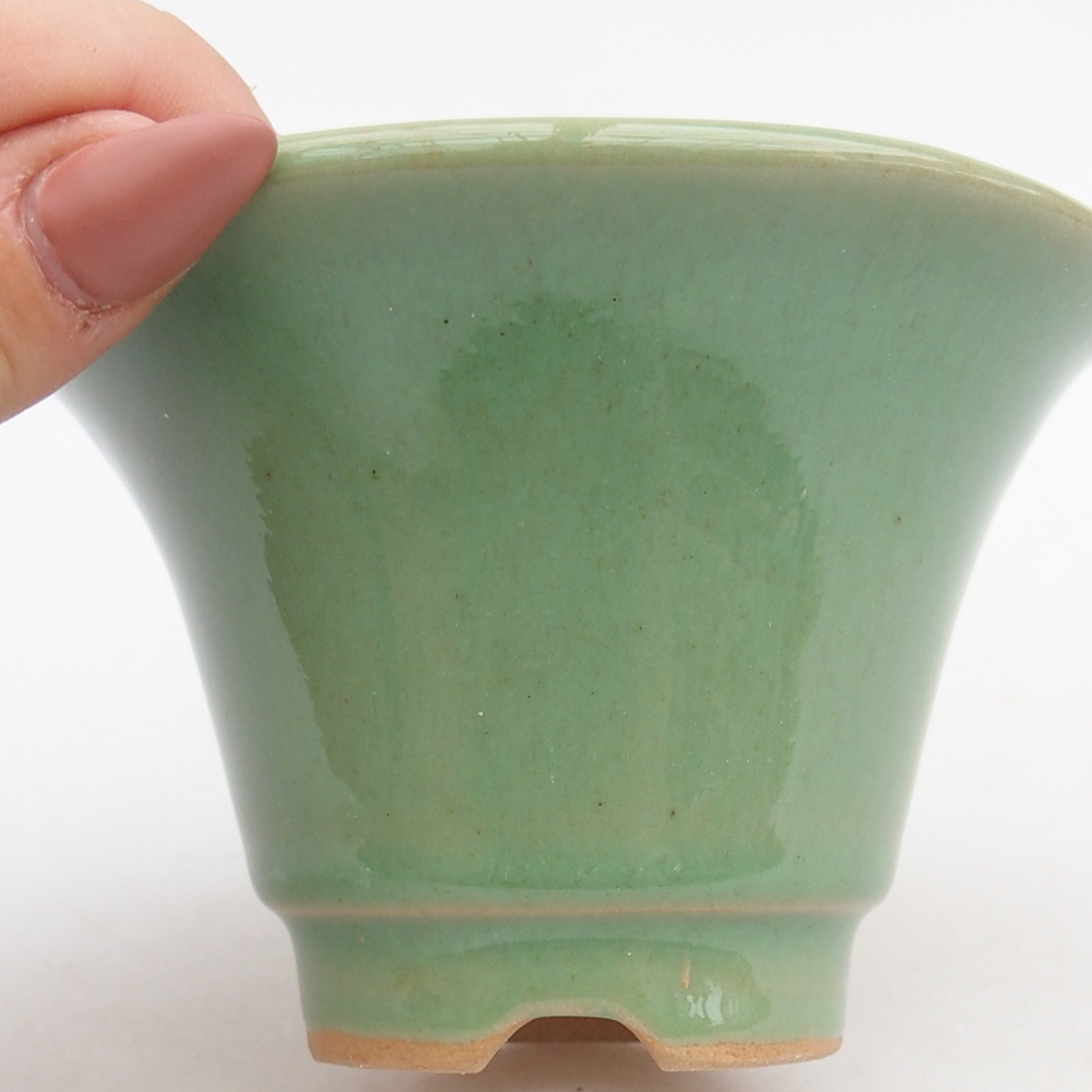 Ceramic bonsai bowl 10,5 x 10,5 x 7 cm, green