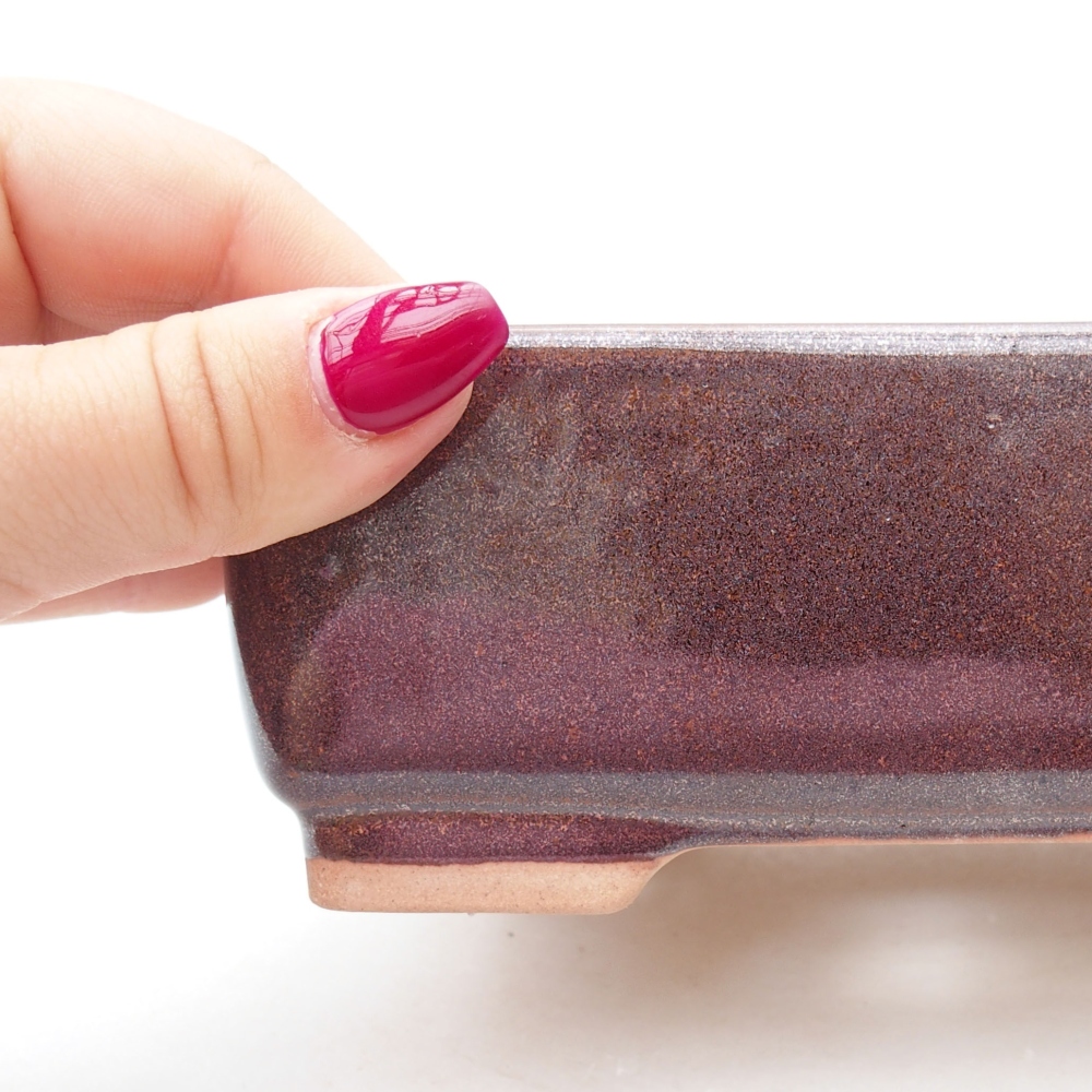 Ceramic bonsai bowl  15 x 11 x 5,5 cm, color brown