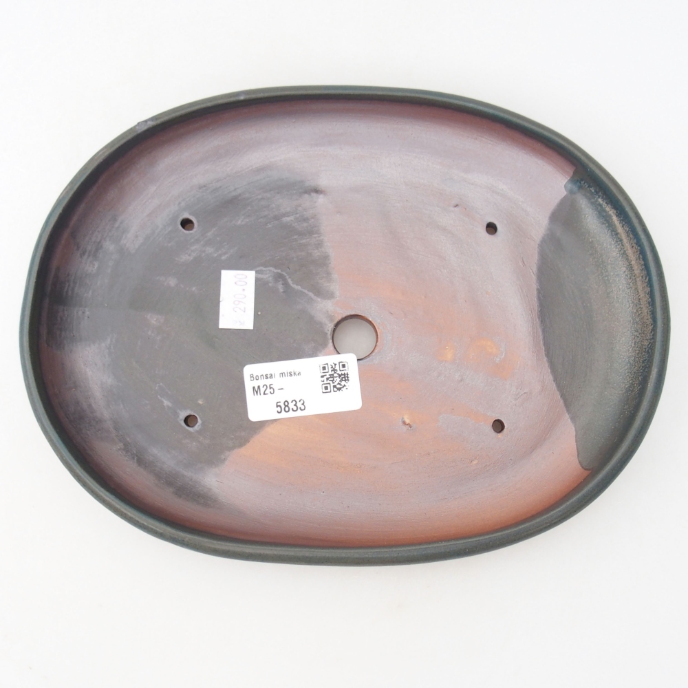 Ceramic bonsai bowl 22,5 x 17 x 3 cm, color blue