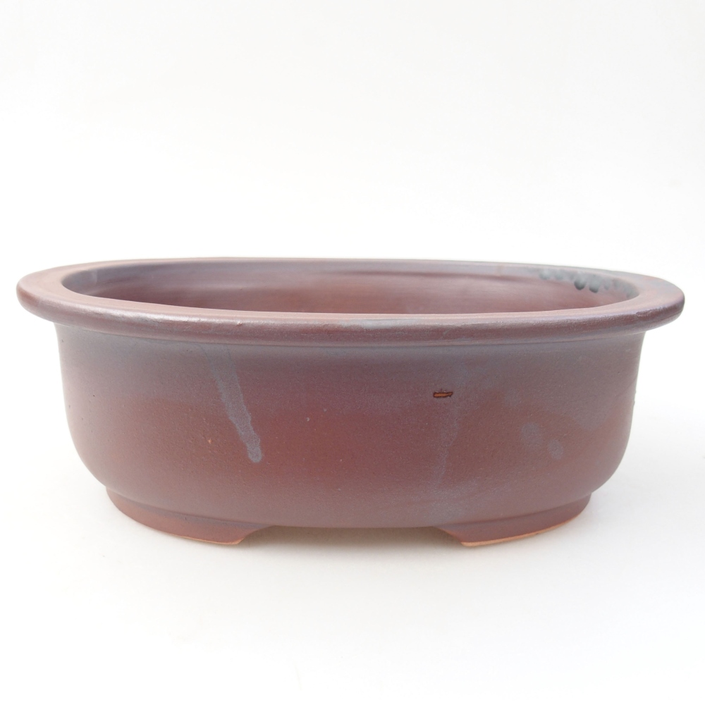 Ceramic bonsai bowl 23 x 19 x 8 cm, color metallic