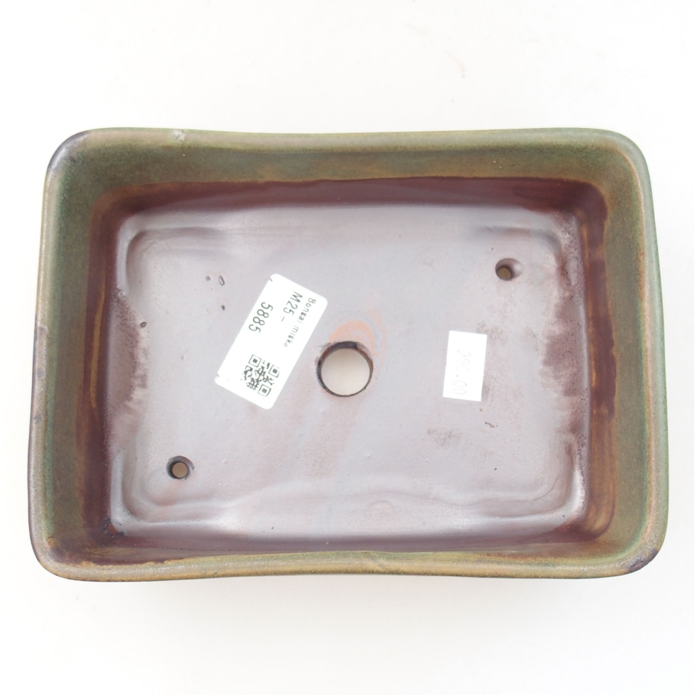 Ceramic bonsai bowl 18 x 13 x 5 cm, color green