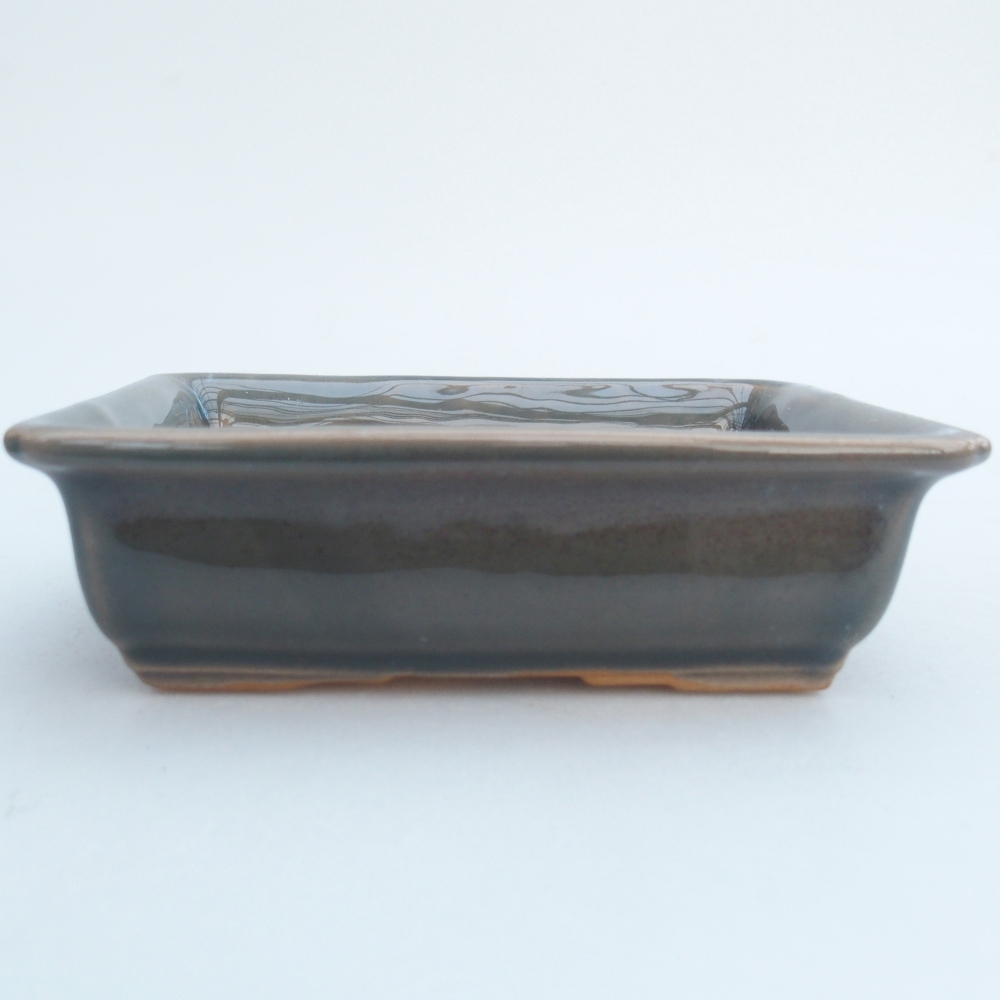 Ceramic bonsai bowl 14 x 10,5 x 4 cm, grey