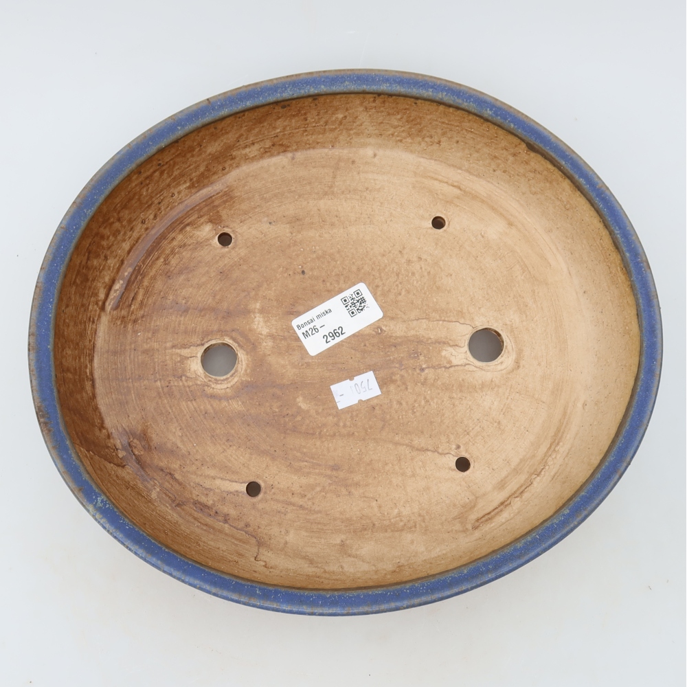 Ceramic bonsai pot, 27 x 24 x 5.5 cm, blue