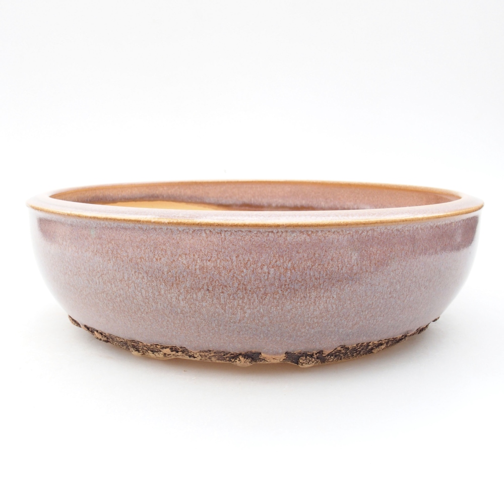 Ceramic bonsai bowl 21,5 x 21,5 x 5,5 cm, color pink