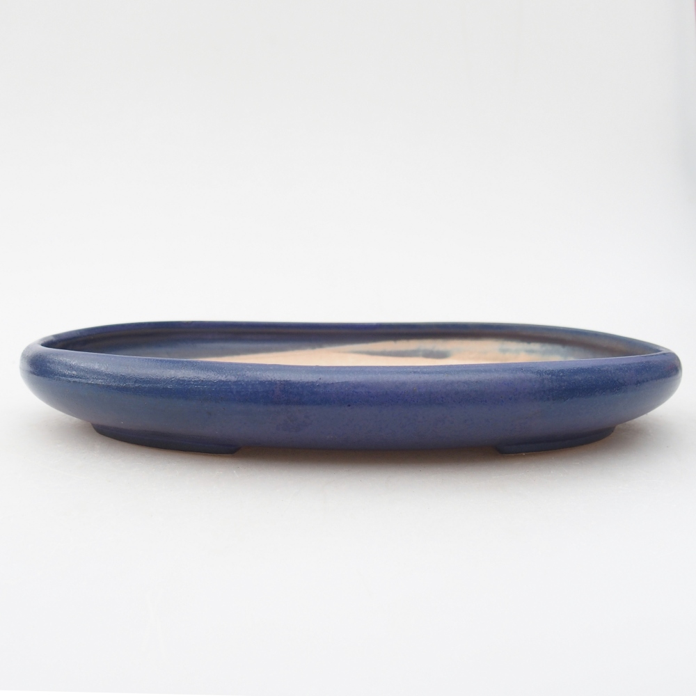 Ceramic bonsai bowl 22,5 x 16,5 x 3 cm, colour blue