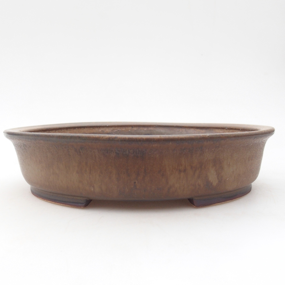 Ceramic bonsai bowl 21 x 19 x 8 cm, brown
