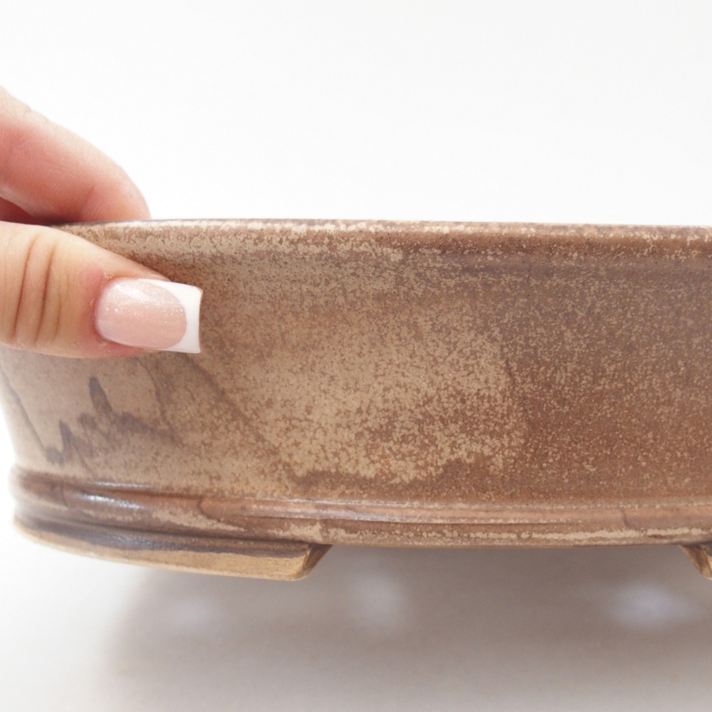 Ceramic bonsai bowl 27 x 24 x 6 cm, colour beige