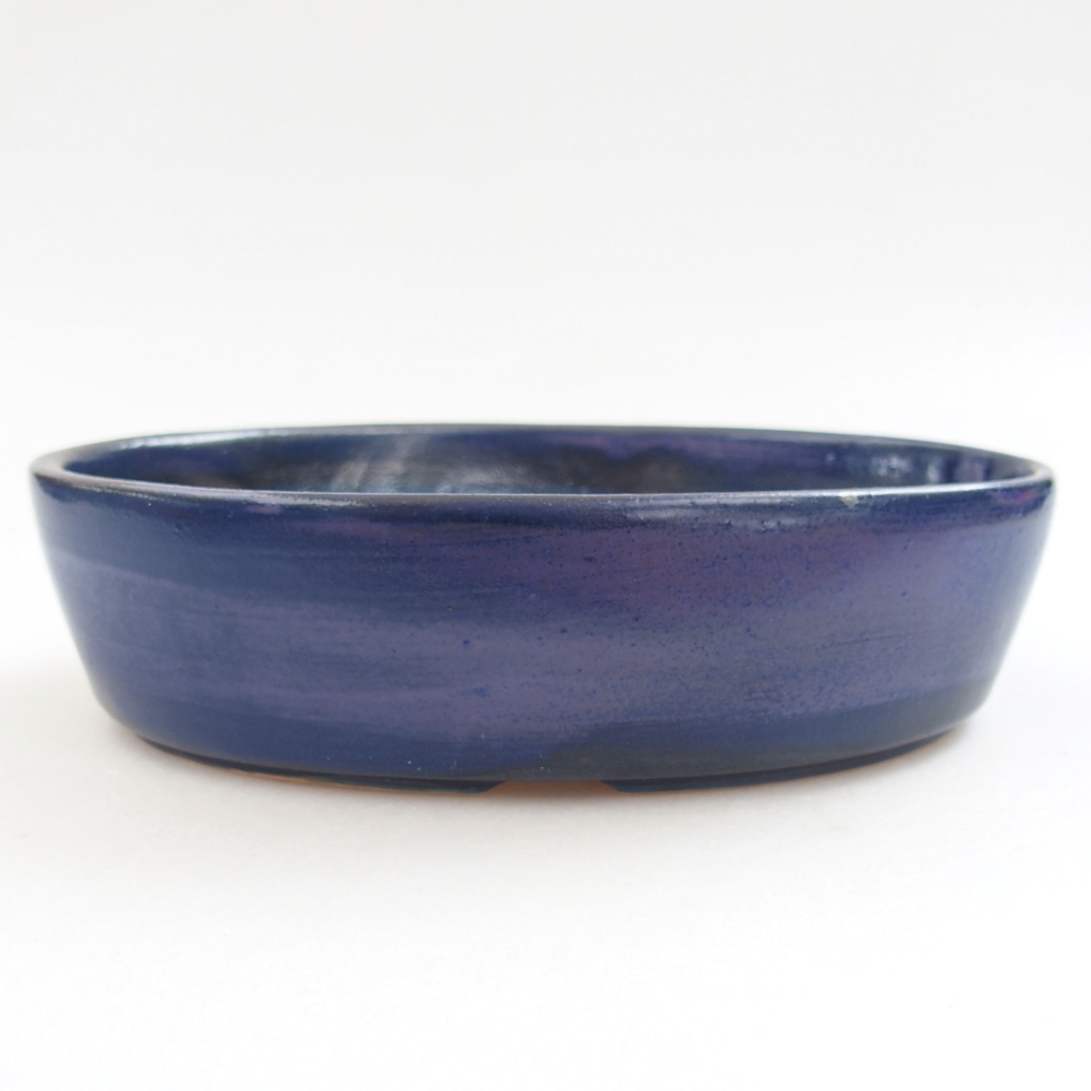 Ceramic bonsai bowl 16,5 x 11,5 x 4 cm, color blue