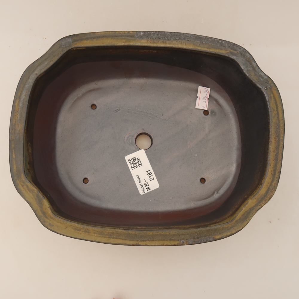 Ceramic bonsai pot, 22.5 x 17.5 x 7.5 cm, brown