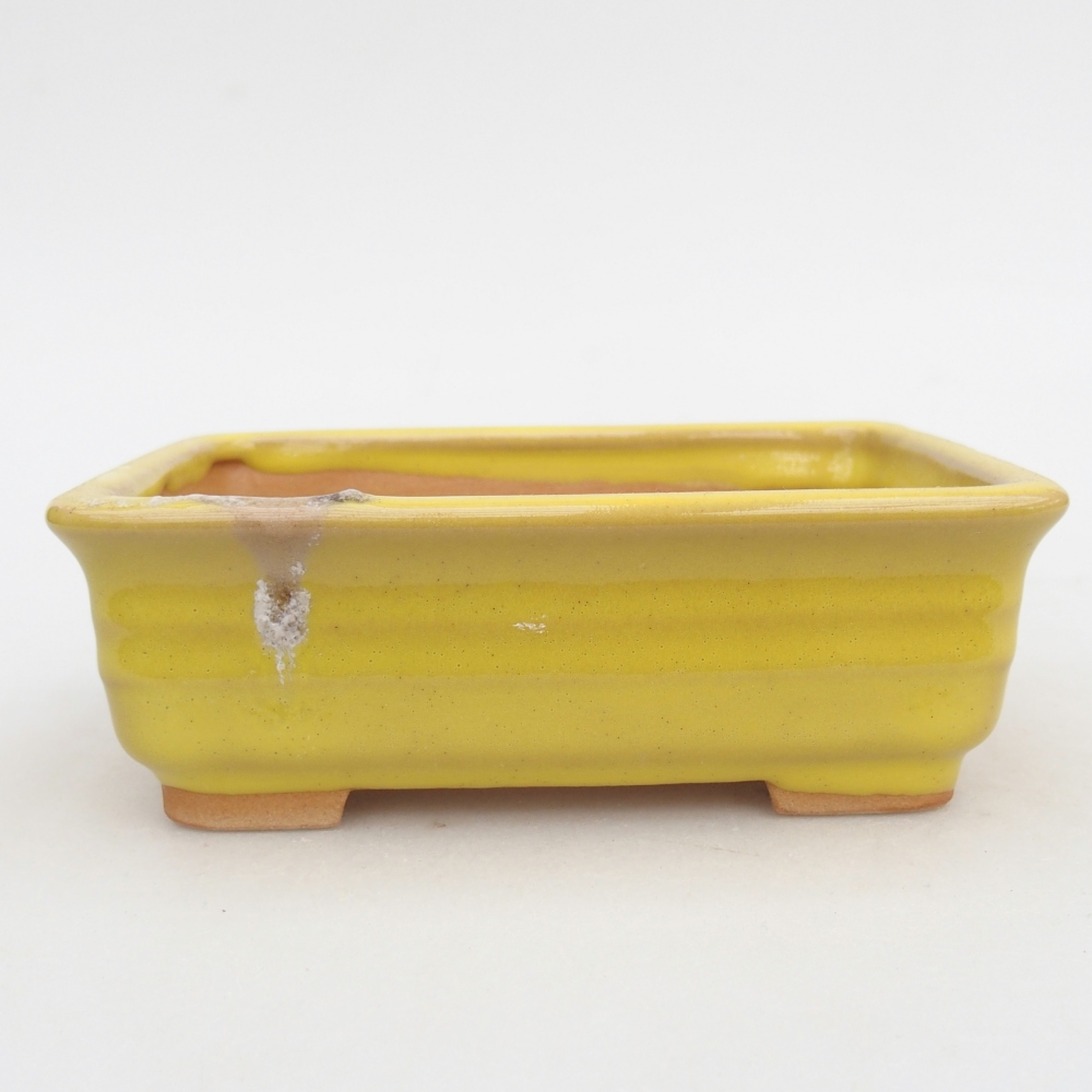 Ceramic bonsai bowl 13,5 x 10 x 4,5 cm, yellow