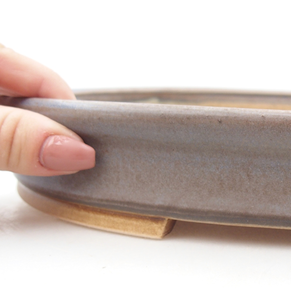 Ceramic bonsai bowl 30,5 x 27 x 4 cm, colour blue