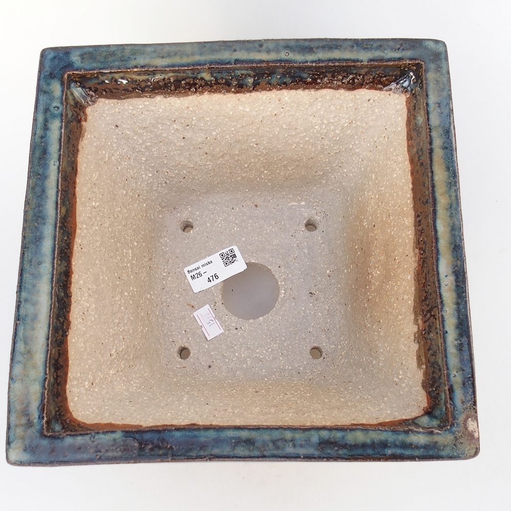 Ceramic bonsai bowl 24 x 24 x 14 cm, brown