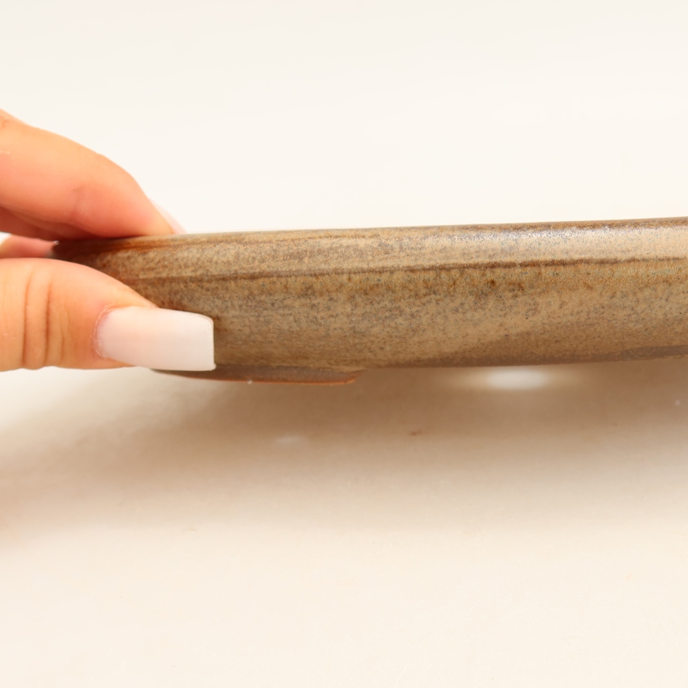 Ceramic bonsai bowl 22,5 x 16,5 x 3 cm, brown