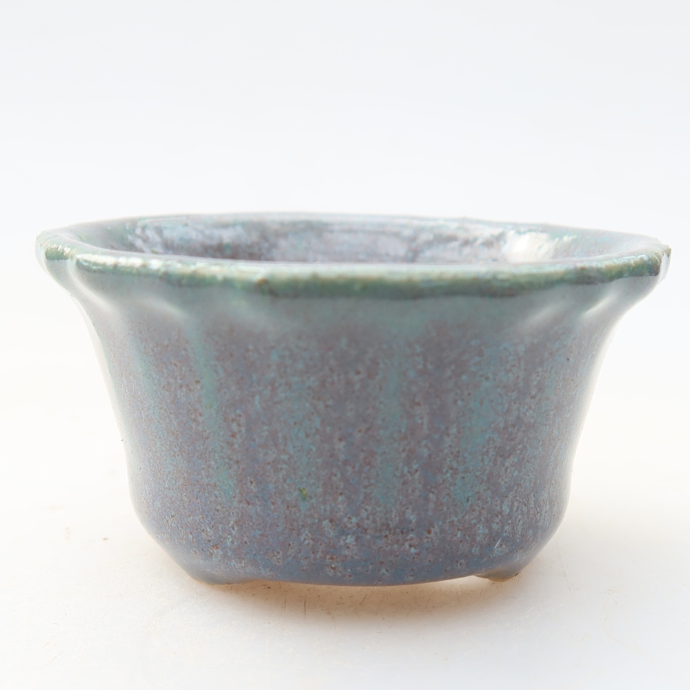 Ceramic bonsai pot, 5.5 x 5.5 x 3 cm, gray