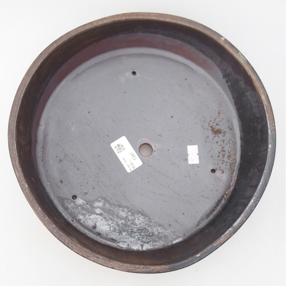 Ceramic bonsai bowl 27,5 x 27,5 x 8 cm, brown