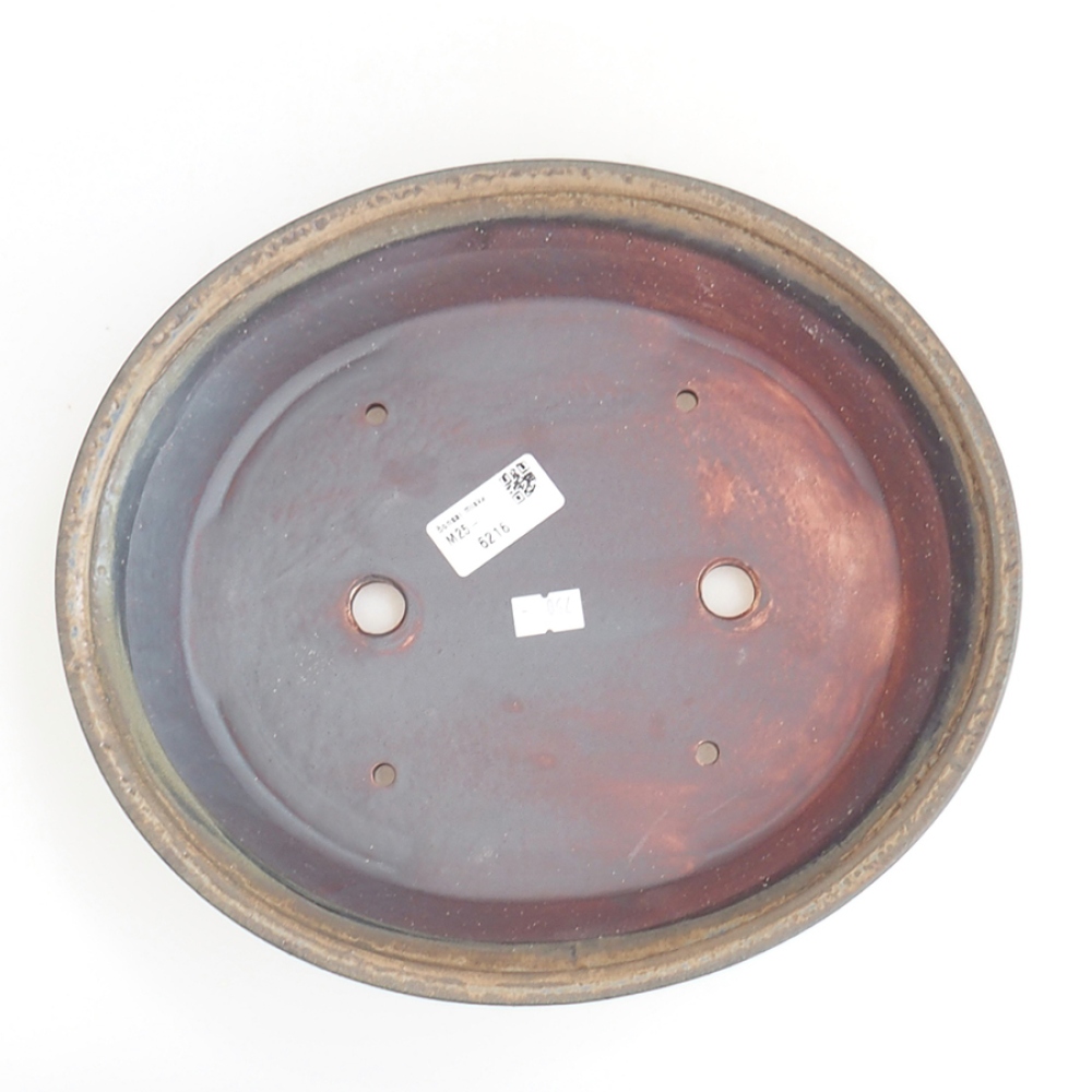 Ceramic bonsai bowl 27 x 24 x 6 cm, brown