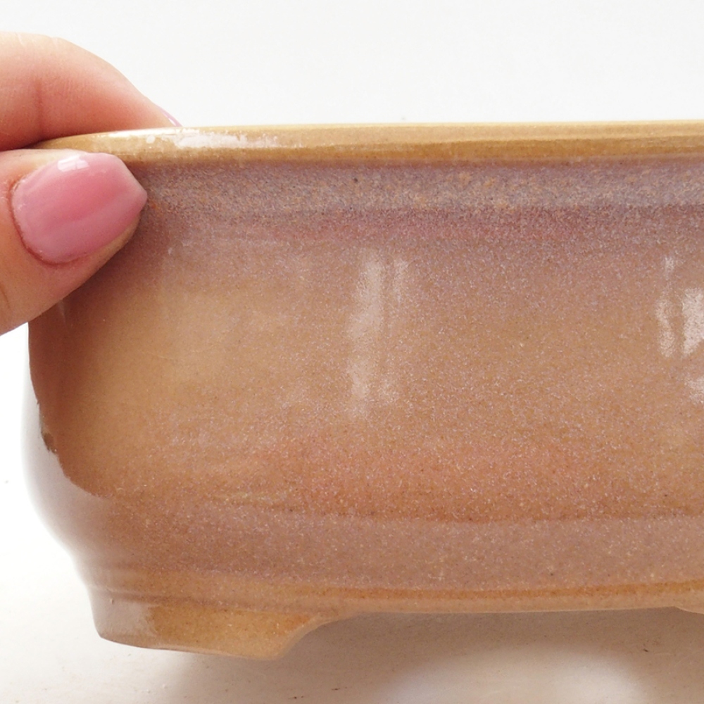 Ceramic bonsai bowl 15,5 x 12 x 5,5 cm, color beige
