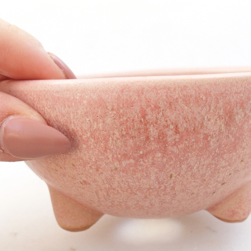 Ceramic bonsai bowl 9,5 x 9,5 x 5 cm, pink