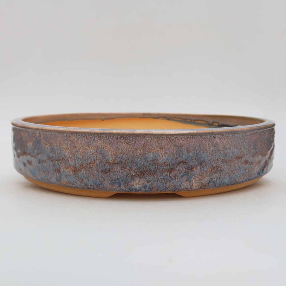 Ceramic bonsai pot, 28 x 28 x 5.5 cm, blue