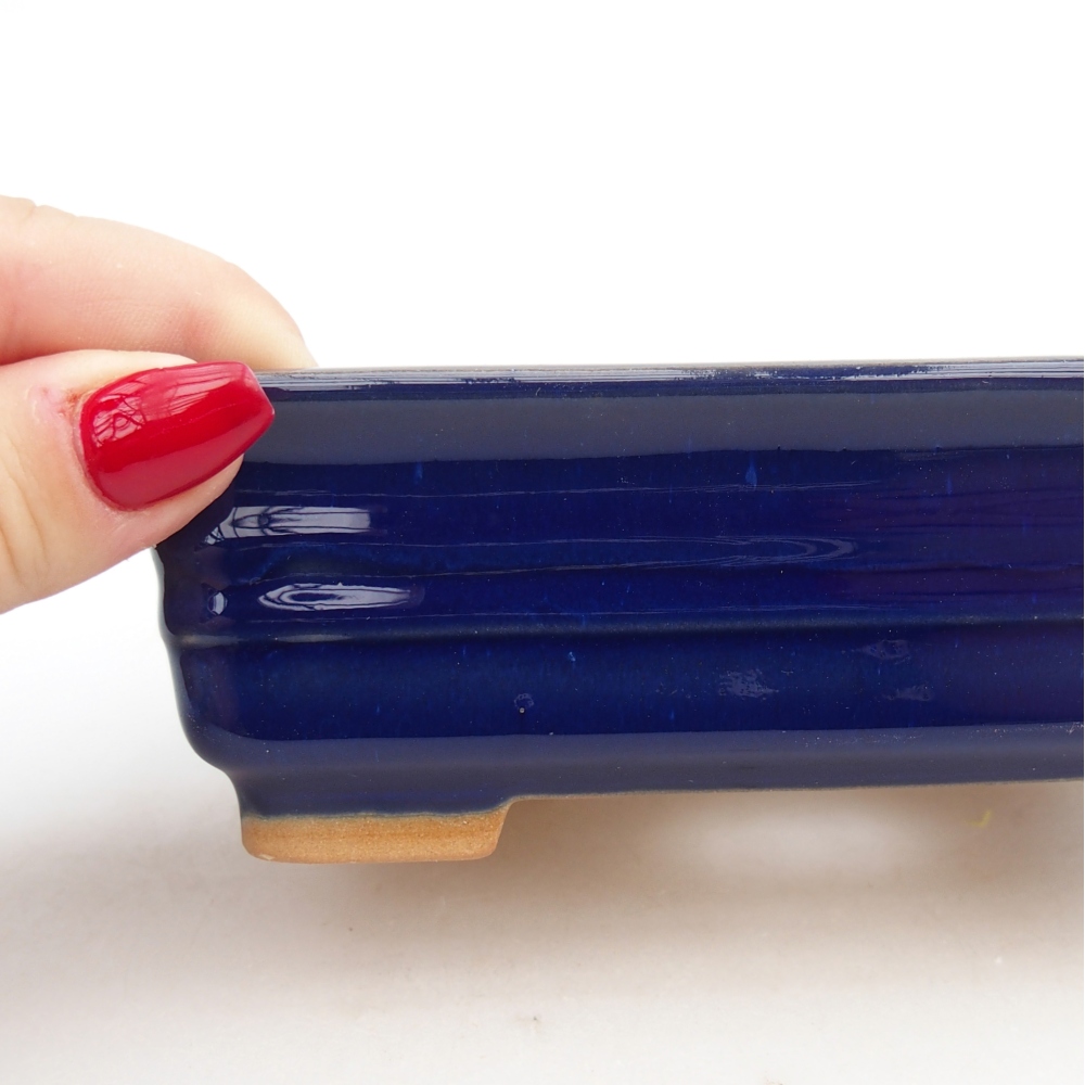 Ceramic bonsai bowl 13,5 x 10 x 4,5 cm, colour blue