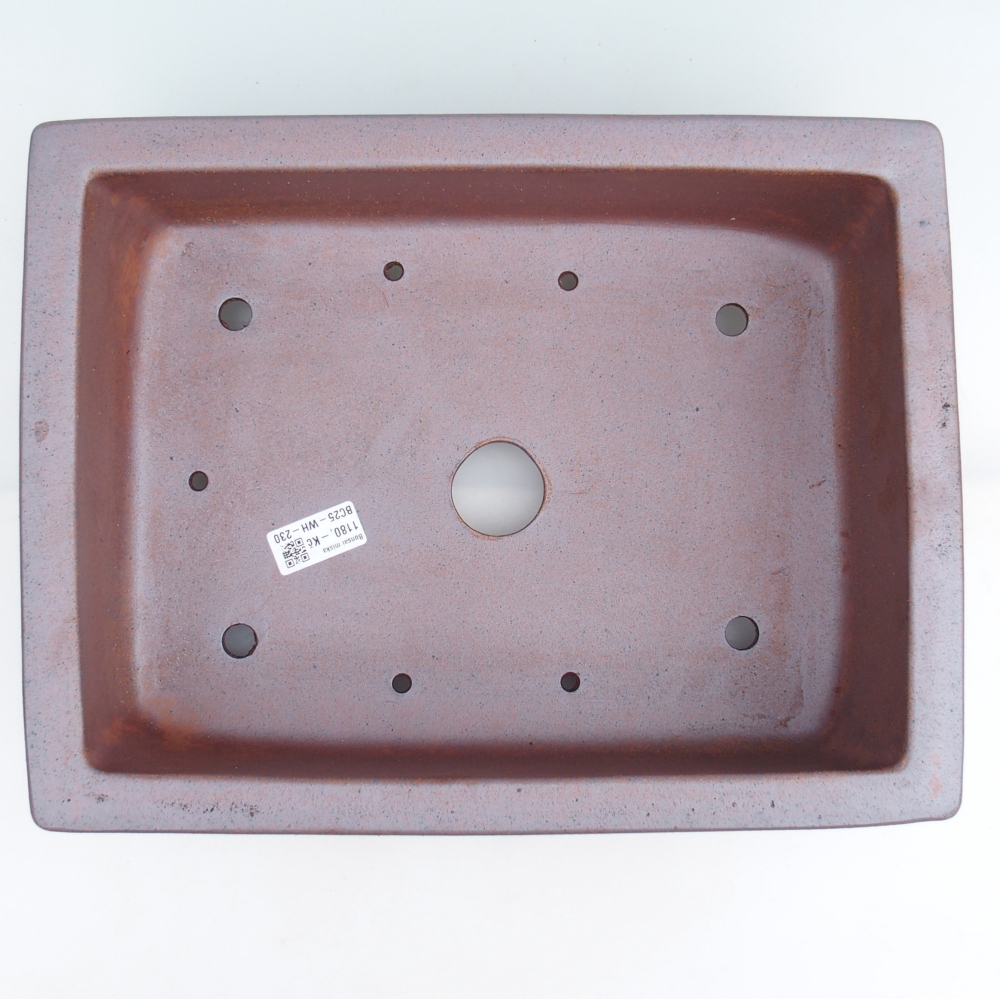 Ceramic bonsai bowl 35,5 x 27 x 11 cm, metal colour