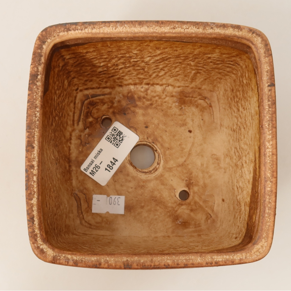 Ceramic bonsai pot, 13 x 13 x 8 cm, pink