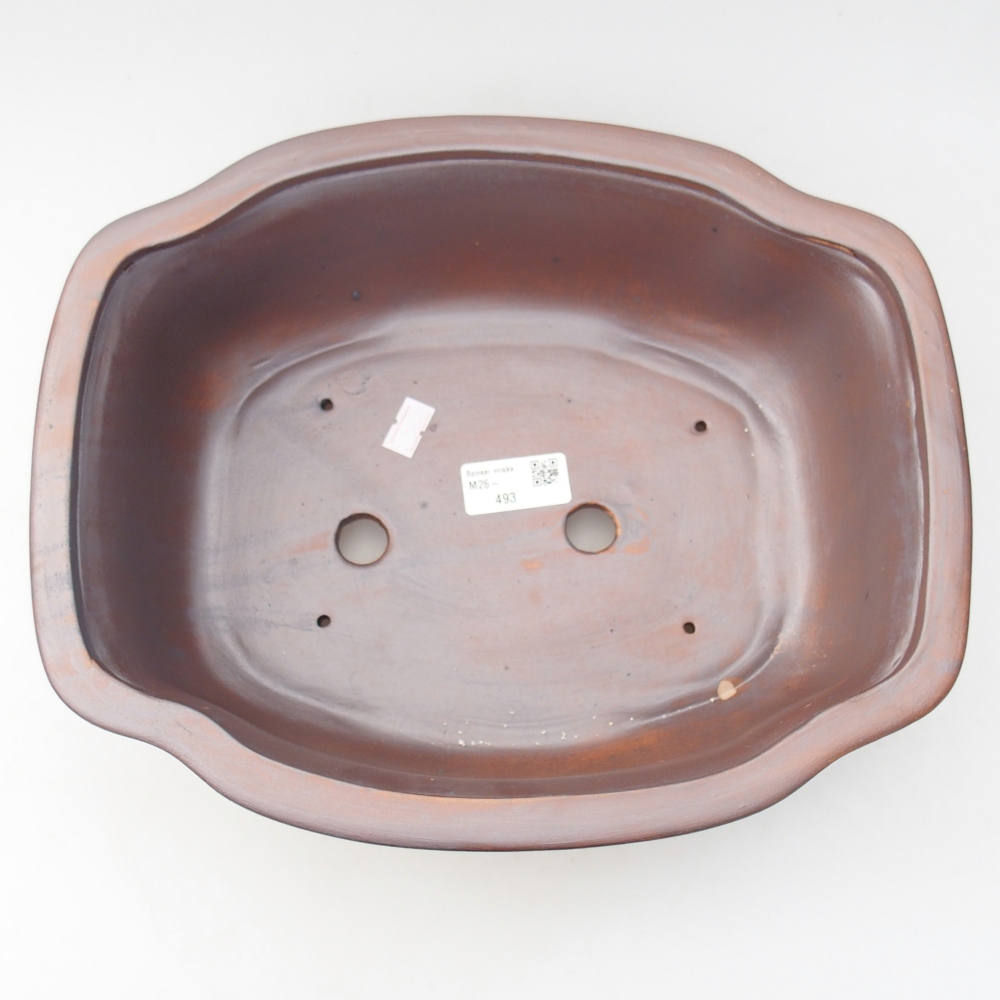 Ceramic bonsai bowl 30 x 25 x 10 cm, metal colour