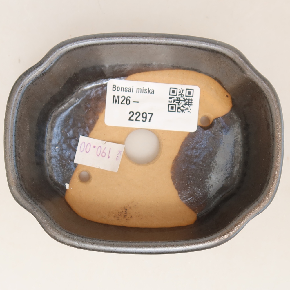 Ceramic bonsai pot, 10.5 x 8 x 4 cm, metallic color