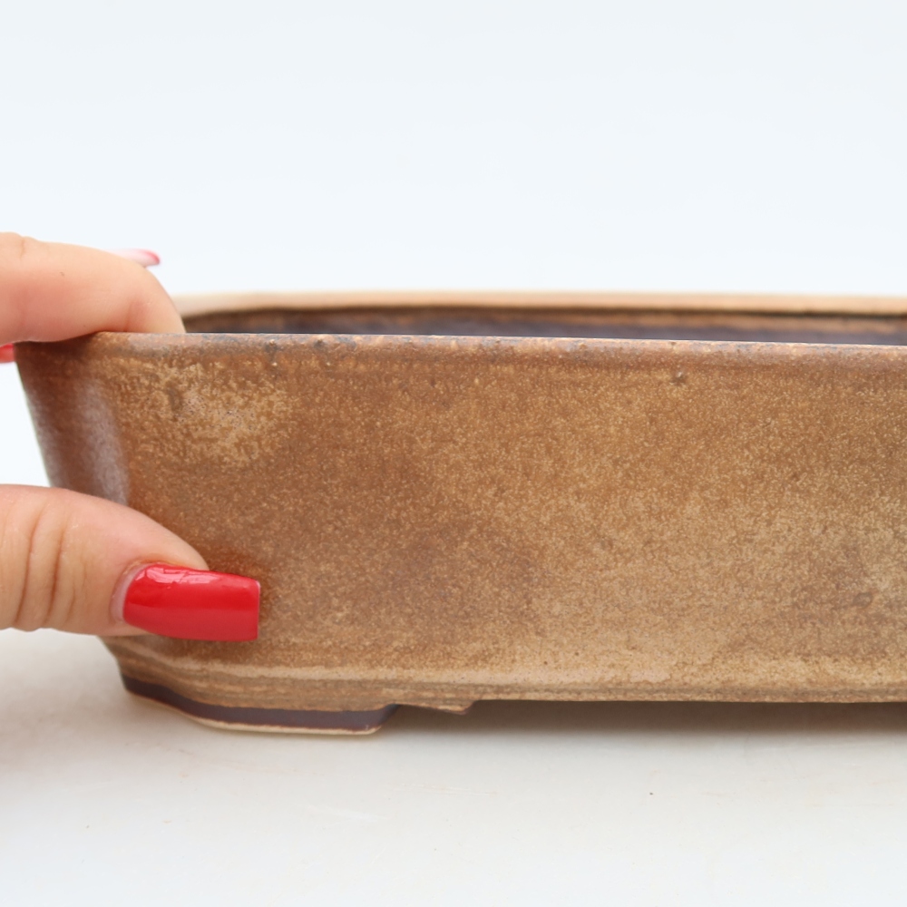 Ceramic bonsai pot, 21.5 x 18 x 6 cm, pink