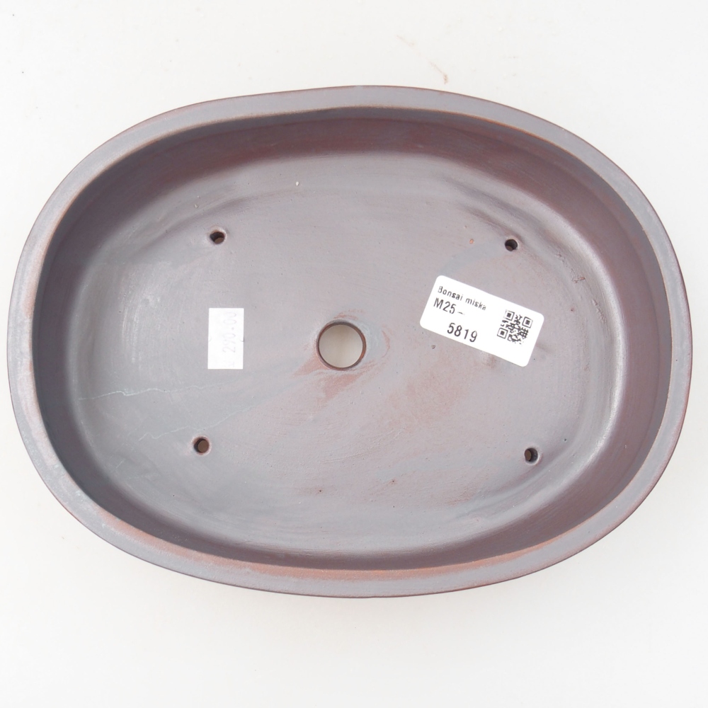 Ceramic bonsai bowl 22 x 16,5 x 4 cm, color metallic