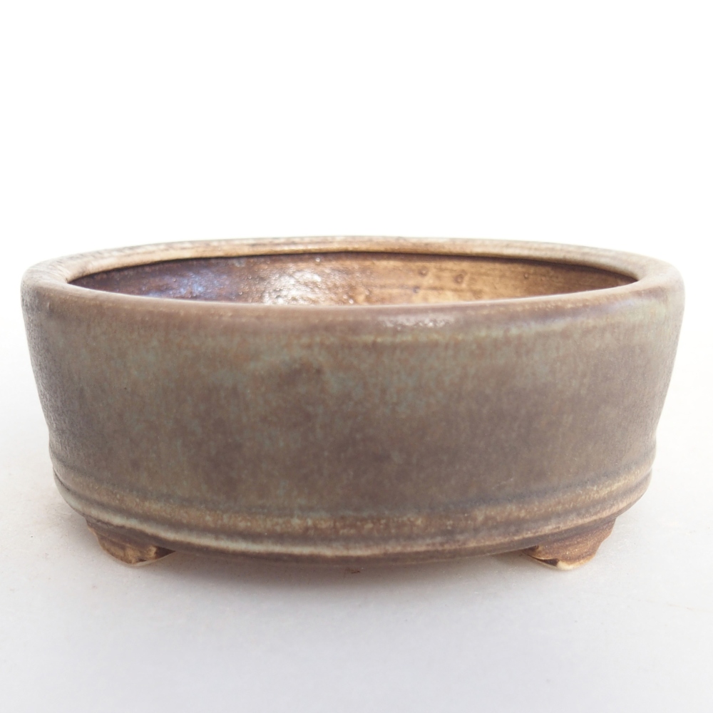 Ceramic bonsai bowl 9 x 9 x 3,5 cm, green
