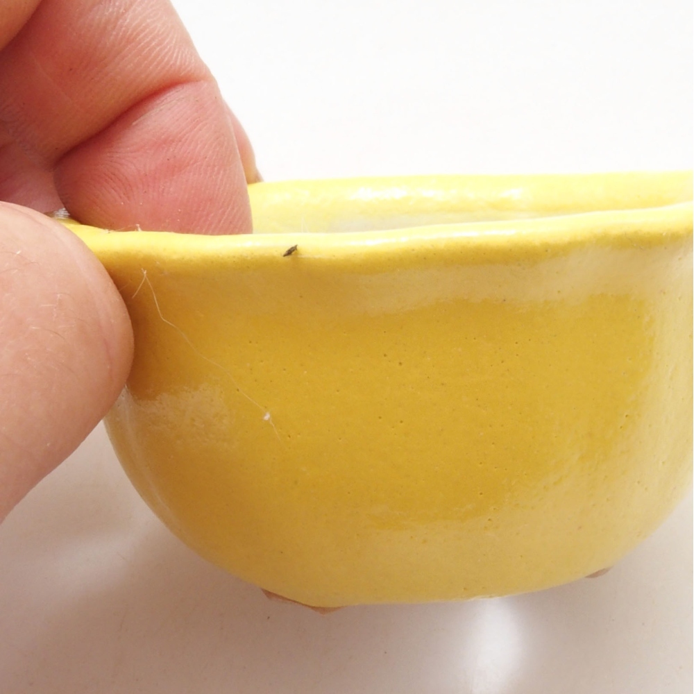 Ceramic bonsai bowl 7 x 3 x 3,5 cm, yellow