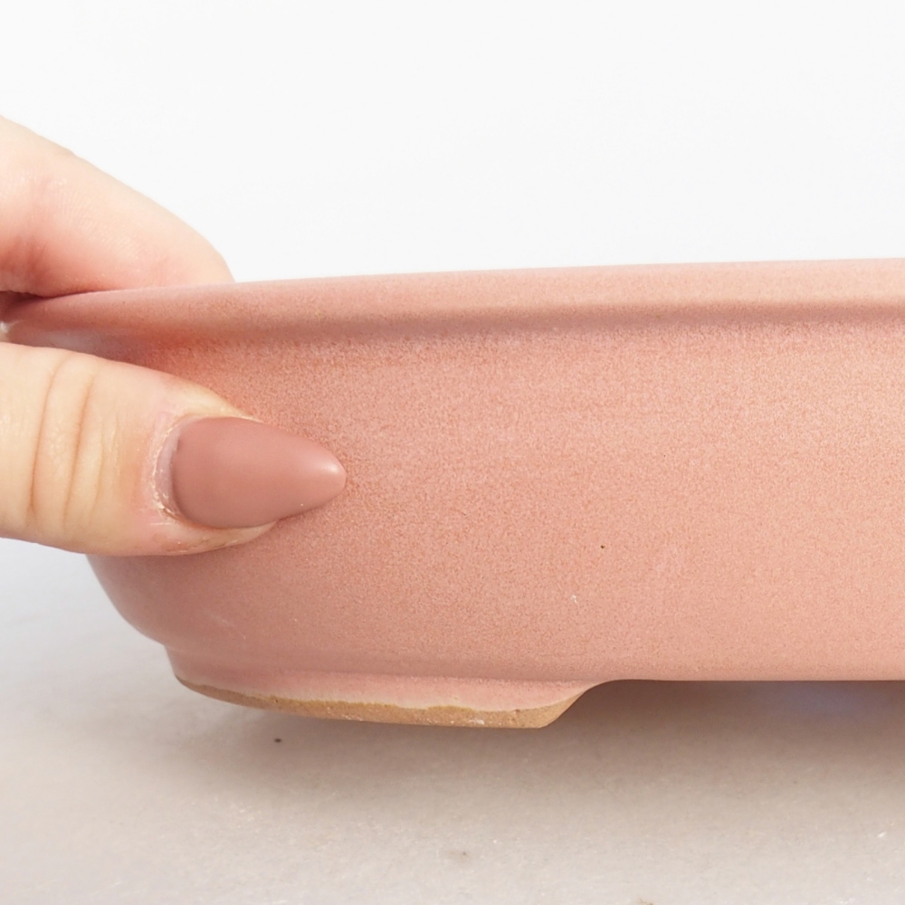 Ceramic bonsai bowl 22 x 17 x 5 cm, pink