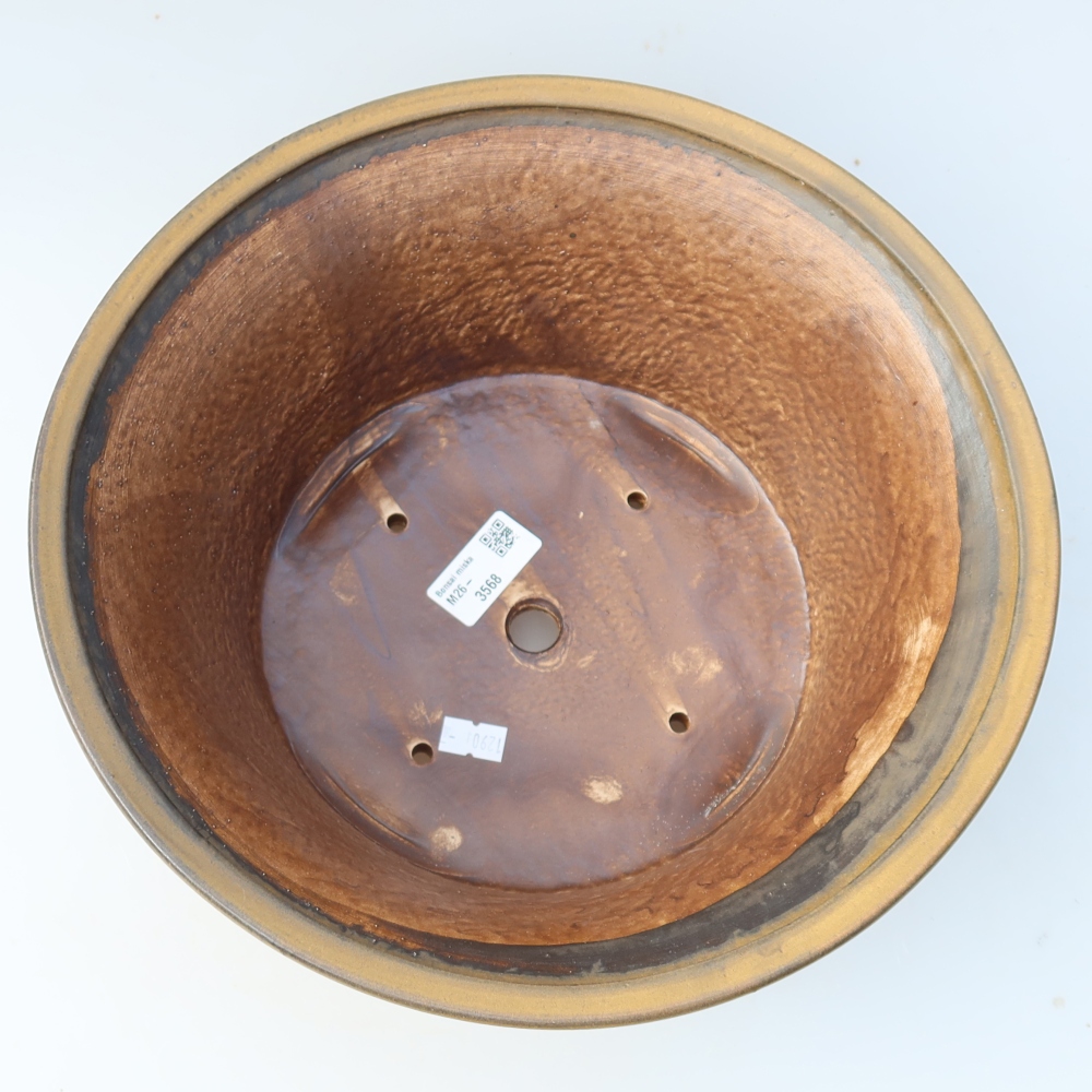Ceramic bonsai pot, 29 x 29 x 12.5 cm, brown