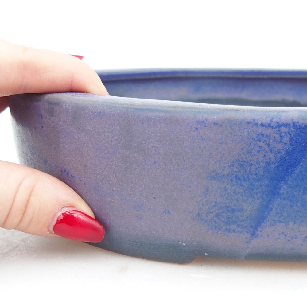 Ceramic bonsai bowl 27 x 21 x 5 cm, colour blue