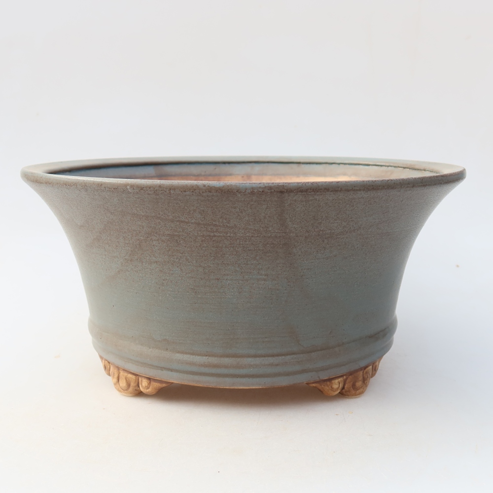 Ceramic bonsai pot, 24.5 x 24.5 x 11.5 cm, blue
