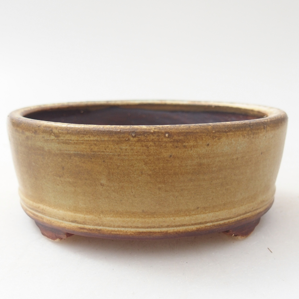 Ceramic bonsai bowl 9 x 9 x 3,5 cm, green