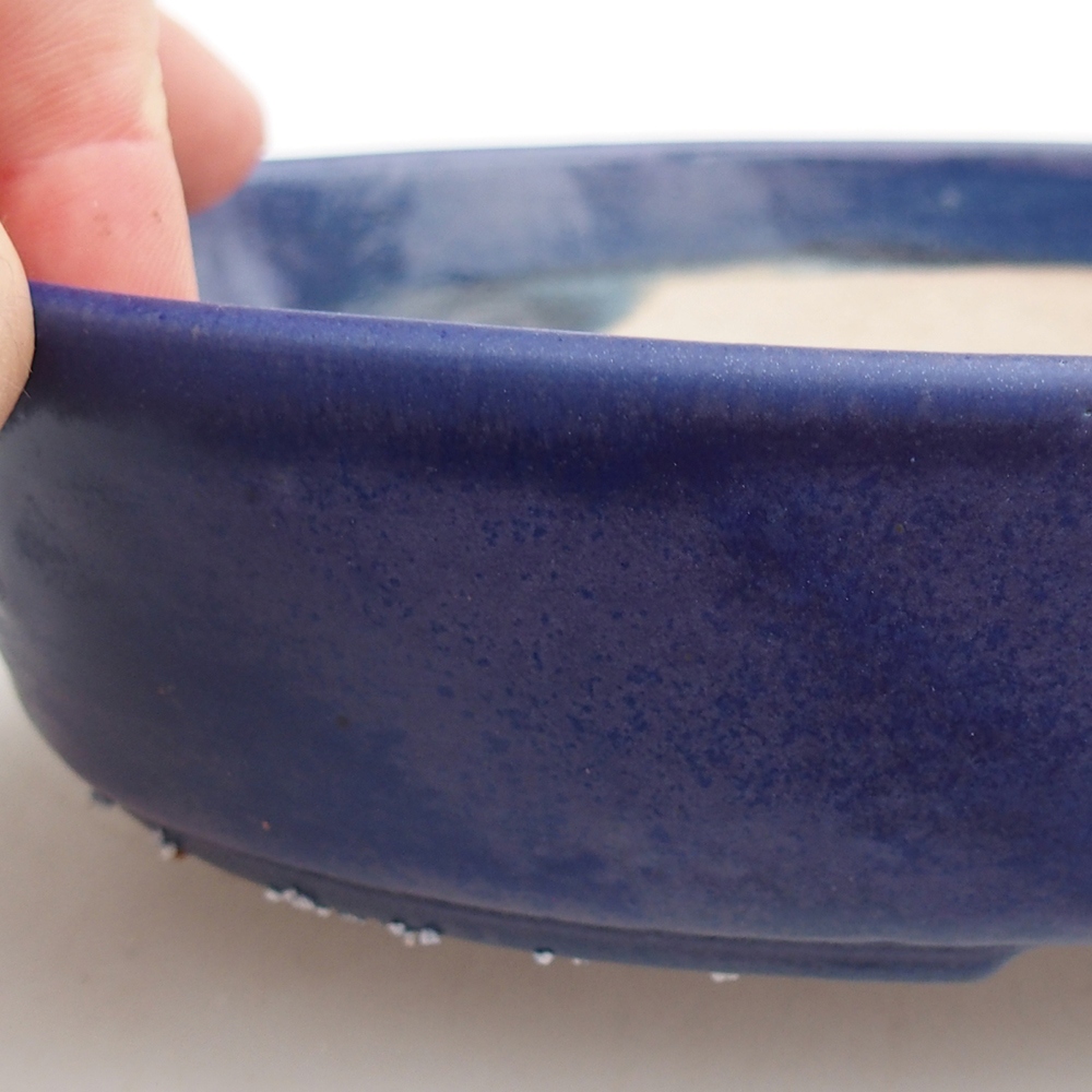 Ceramic bonsai bowl 18,5 x 13 x 4 cm, colour blue