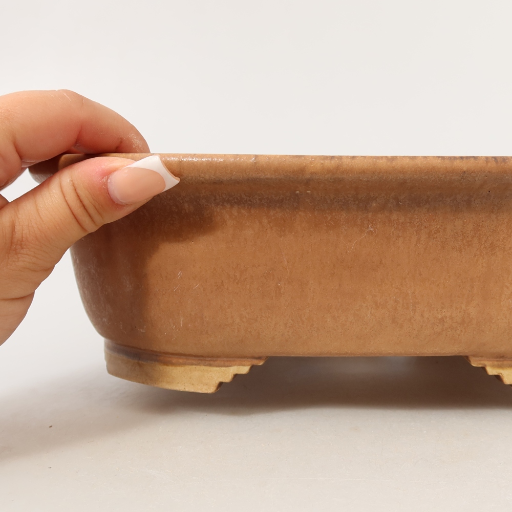 Ceramic bonsai pot, 25 x 21.5 x 7.5 cm, pink