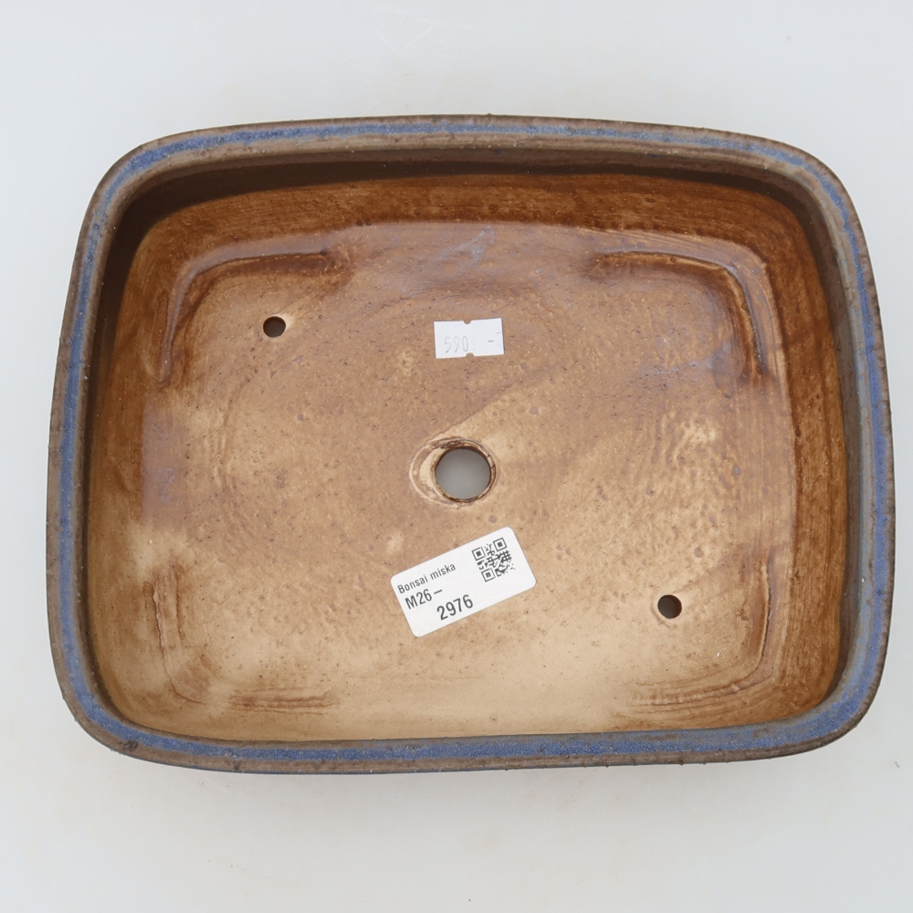 Ceramic bonsai pot, 23 x 19 x 6 cm, blue