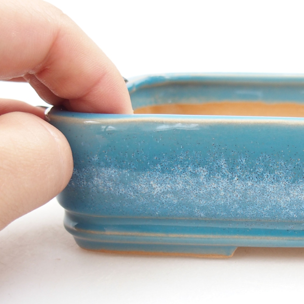 Ceramic bonsai bowl 18 x 13 x 4 cm, color blue