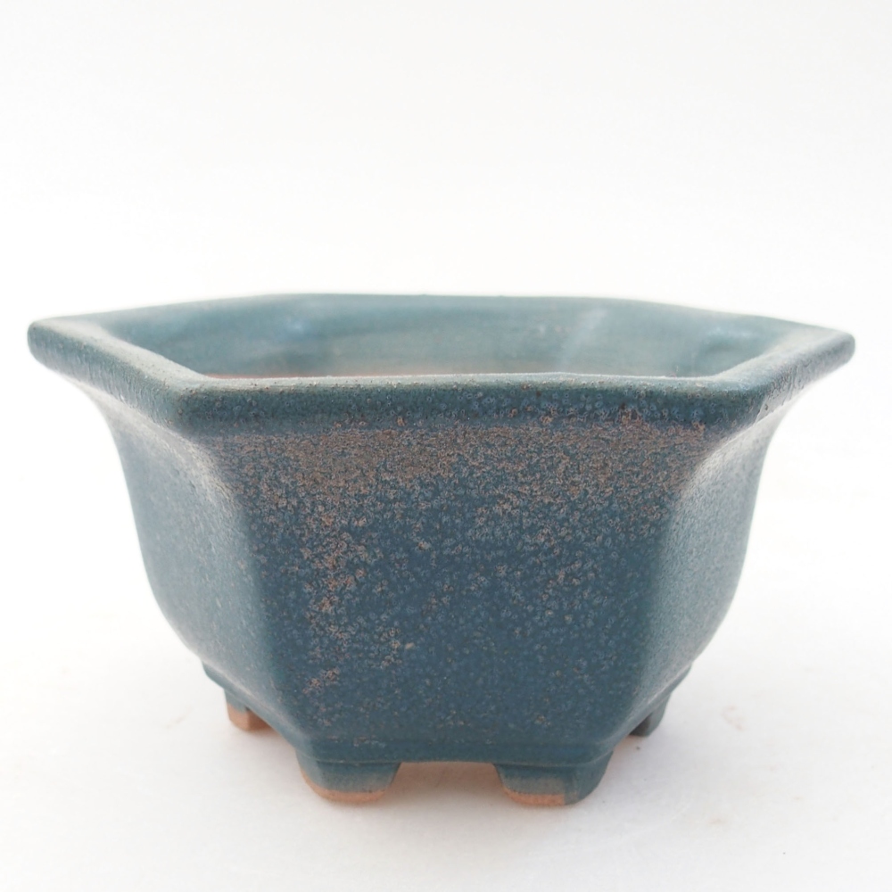 Ceramic bonsai bowl 10,5 x 9,5 x 5,5 cm, color blue